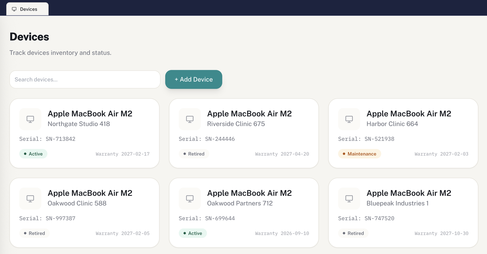 Device inventory
